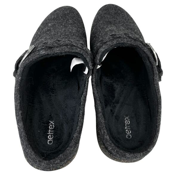 Aetrex Libby Comfort Clog 41 Black Charcoal Wool 10 - Picture 2 of 14